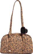 Madden Girl Leopard Faux Suede Bowler Tote