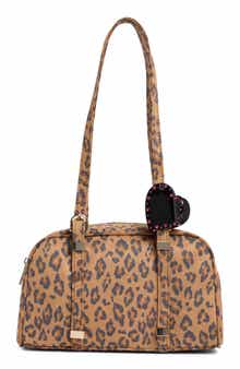 Madden Girl Leopard Faux Suede Bowler Tote