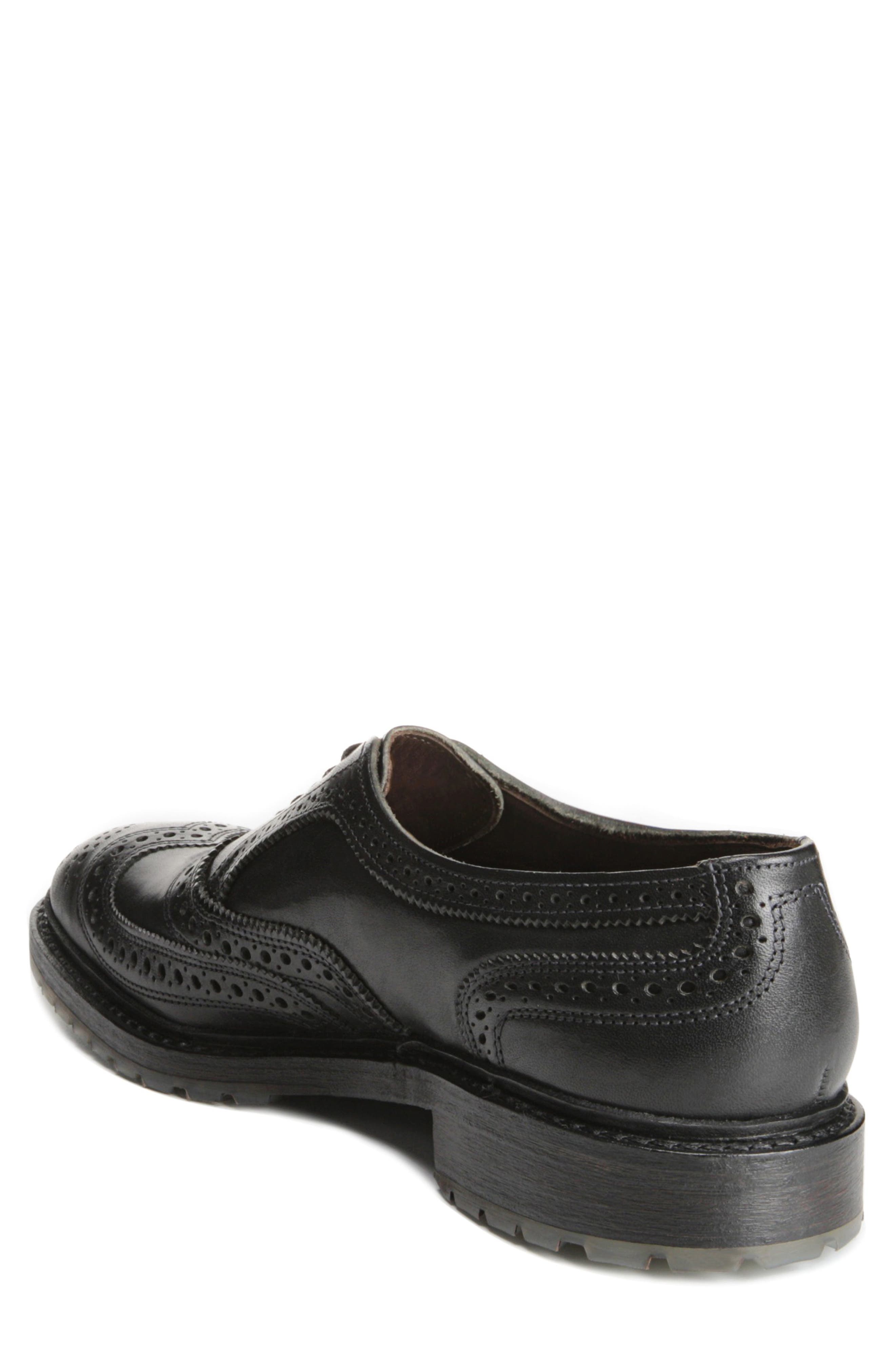 McTavish Lugged Wingtip Oxford, Alternate, color, BLACK