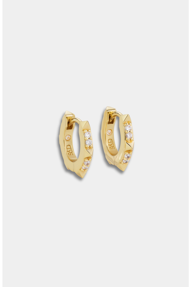 Charlotte Renegade Huggie Hoop Earrings 1/2", Main, color, Gold