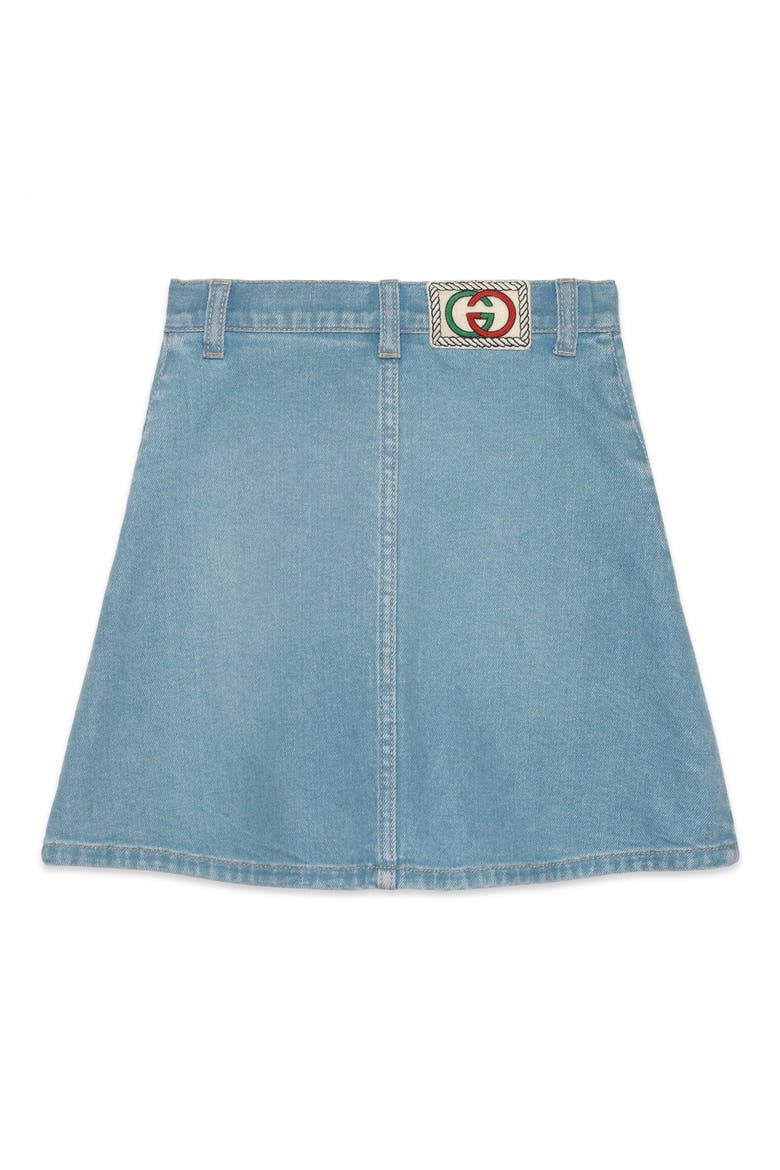 Stretch Denim Skirt, Alternate, color, LIGHT BLUE MULTI