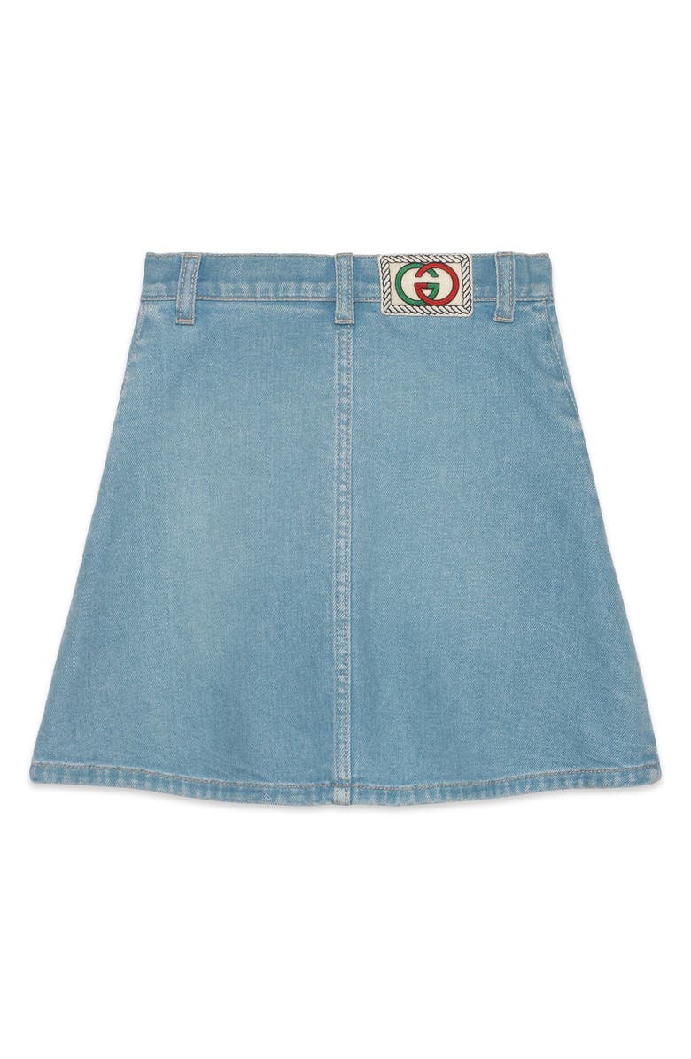 Gucci Stretch Denim Skirt, Alternate, color, 