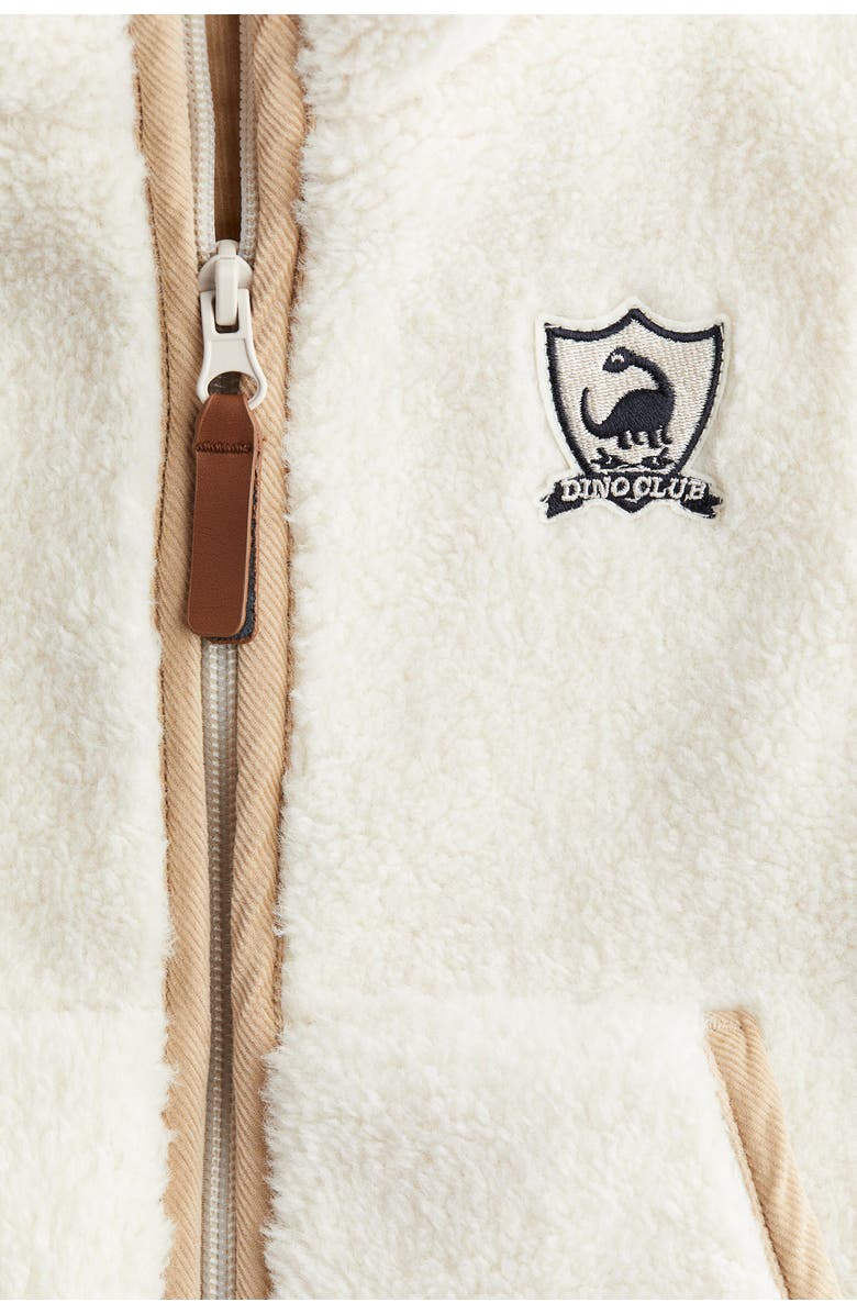 H&M Teddy Gilet, Alternate, color, Light Beige