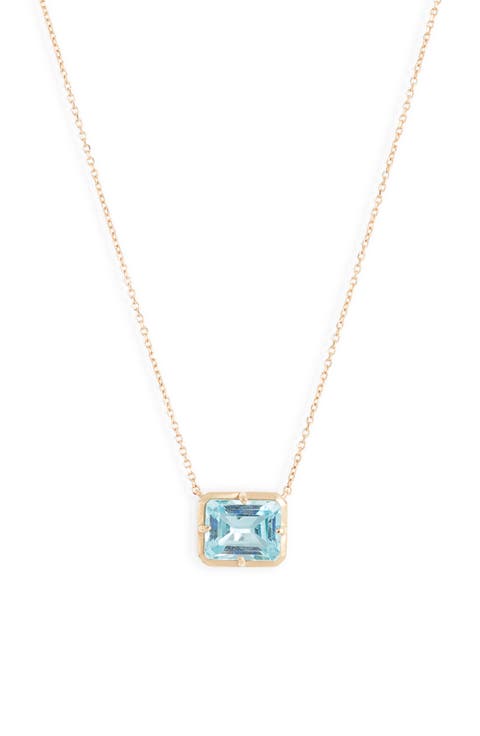 Cléo Daniela Blue Topaz Pendant Necklace