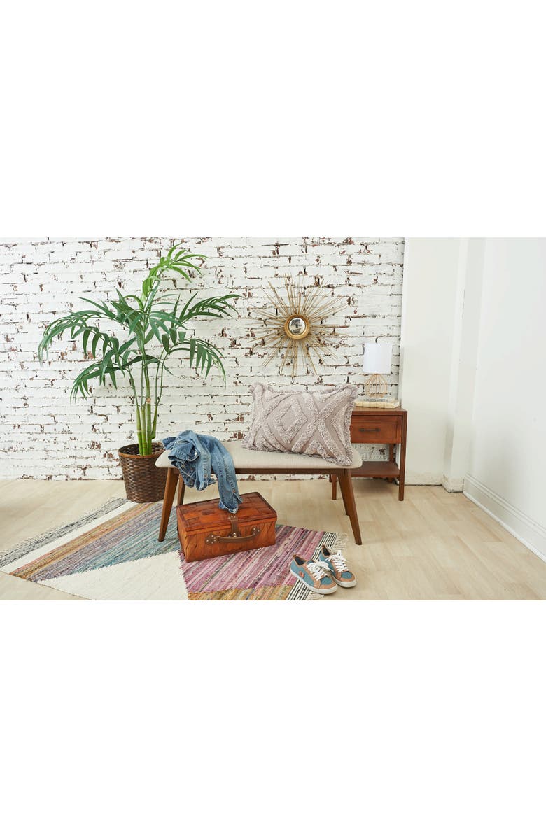 carol 
frank Link Woven Tufted Cotton Decorative Throw Pillow, Alternate, color, Gray