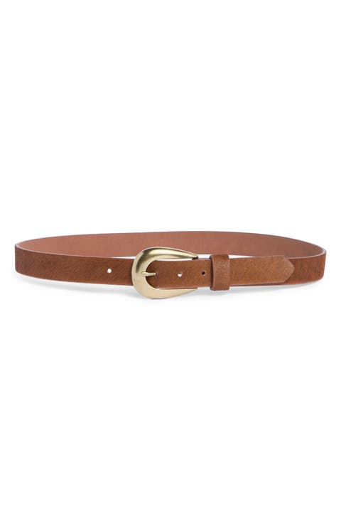 Genuine Calf Hair Western Tipped Belt