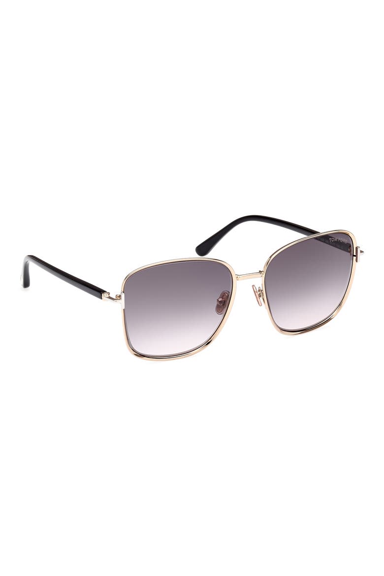 Fern 57mm Square Sunglasses, Alternate, color, SHINY ROSE GOLD / GRADIENT SMOKE