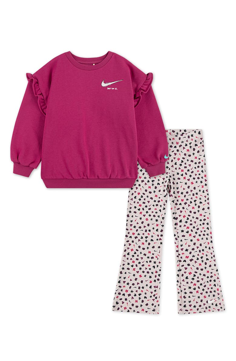 Nike Kids' Essentials Femme Sweatshirt & Pants Set, Main, color, Platinum Violet