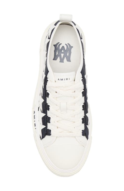 Amiri Denim Stars Low Top Platform Sneaker In White