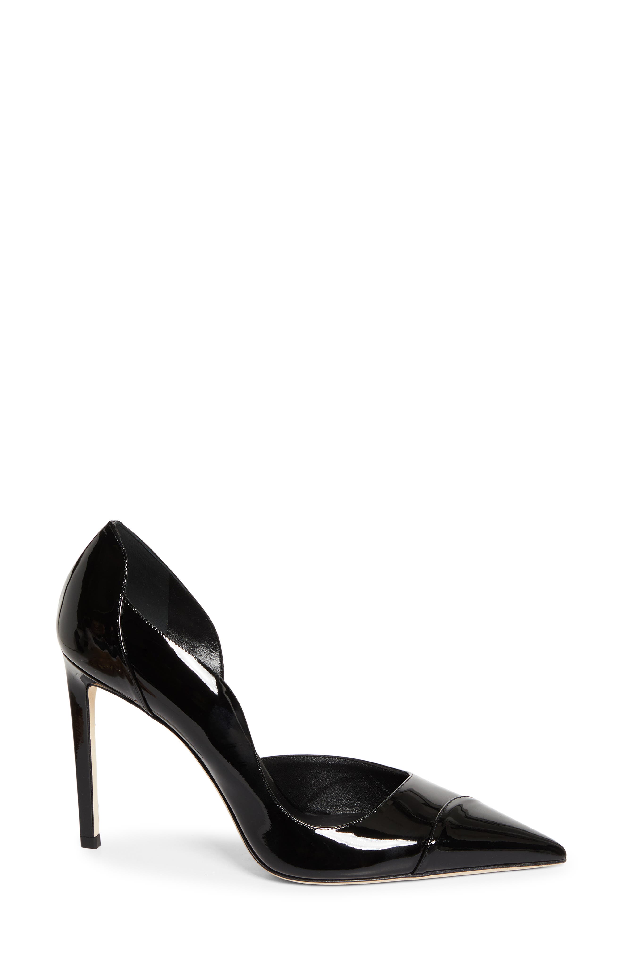 Jimmy Choo Brigitte Pointed Toe Half d'Orsay Pump, Alternate, color, Black
