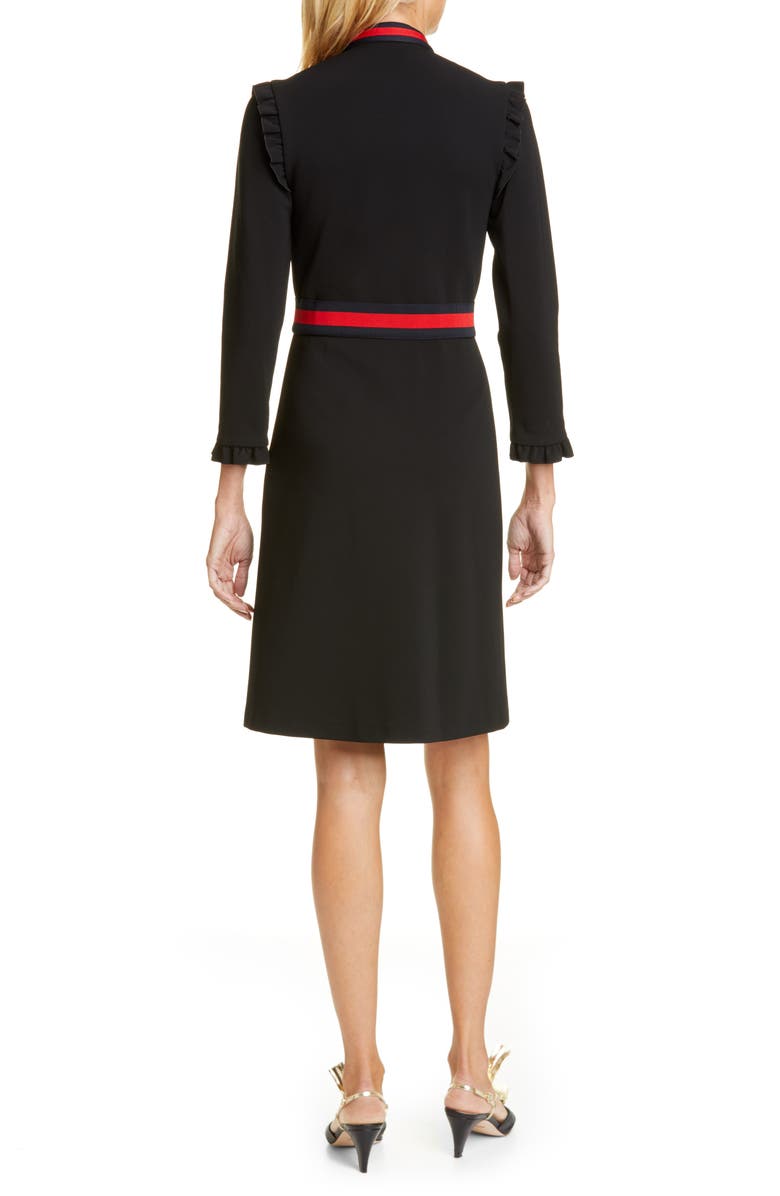 Gucci Ruffle Tie Neck Dress, Alternate, color, 