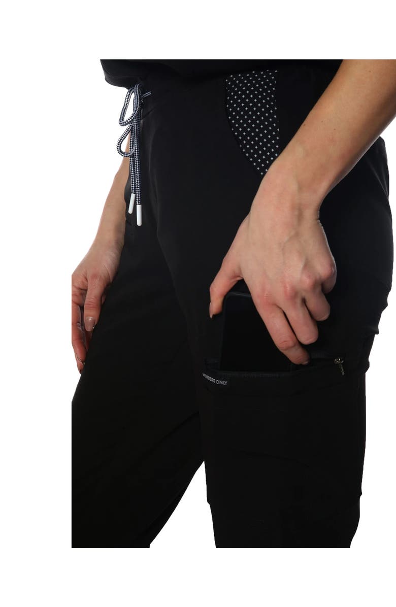 Members Only Reus Open Bottom Scrub Pants For Petite Women, Alternate, color, Black