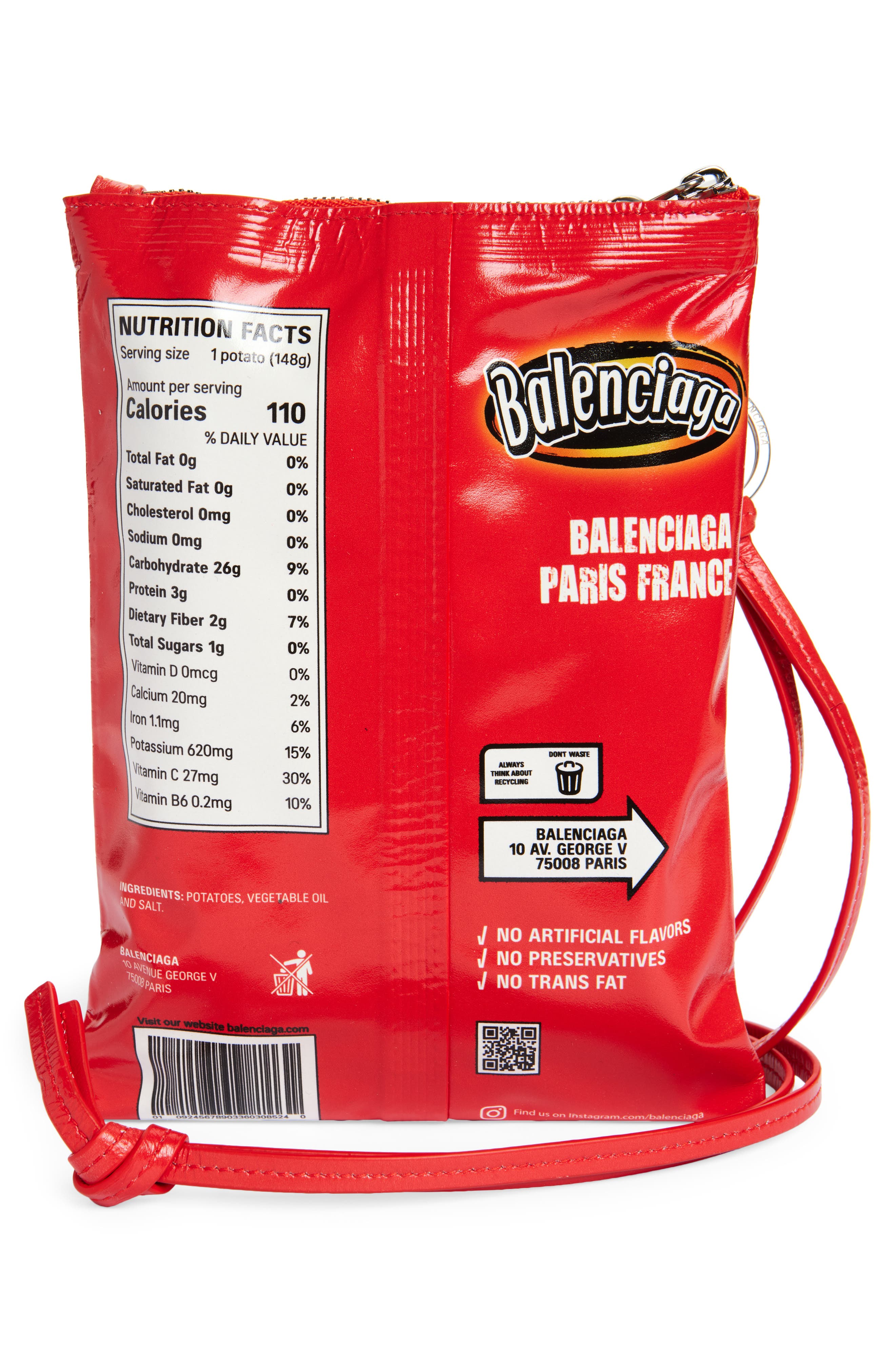 Balenciaga Chips Leather Phone Pouch, Alternate, color, 