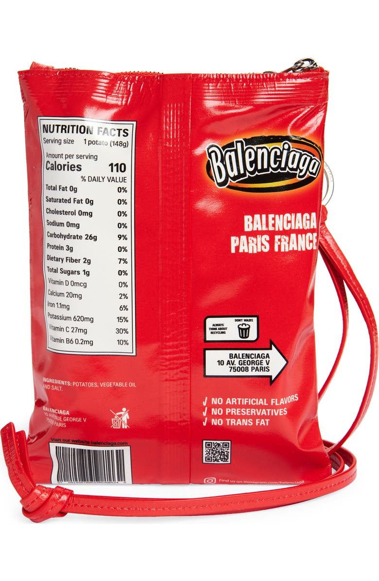 Balenciaga Chips Leather Phone Pouch, Alternate, color,