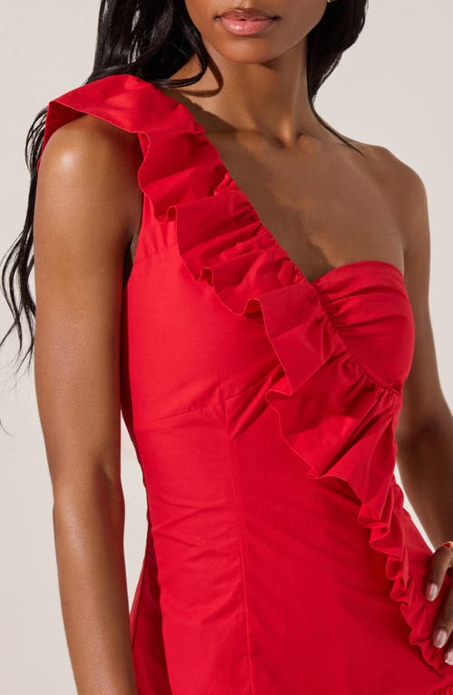 ASTR ASTR THE LABEL ASYMMETRIC RUFFLE MINIDRESS 