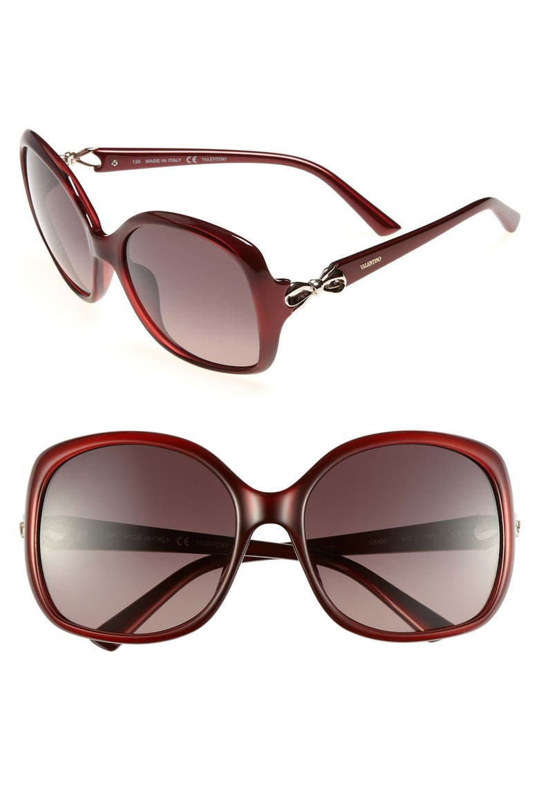 55mm Sunglasses, Main, color, RED