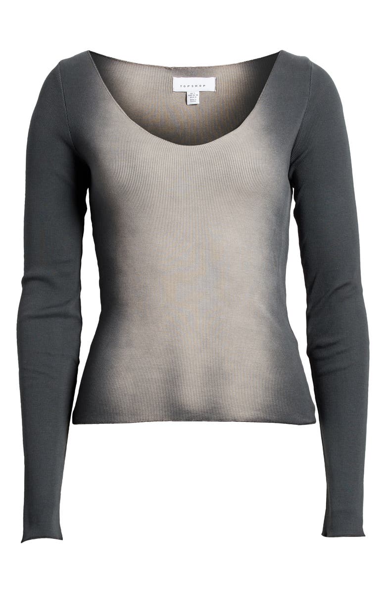 Topshop Ombré Rib Crop Top, Alternate, color, 