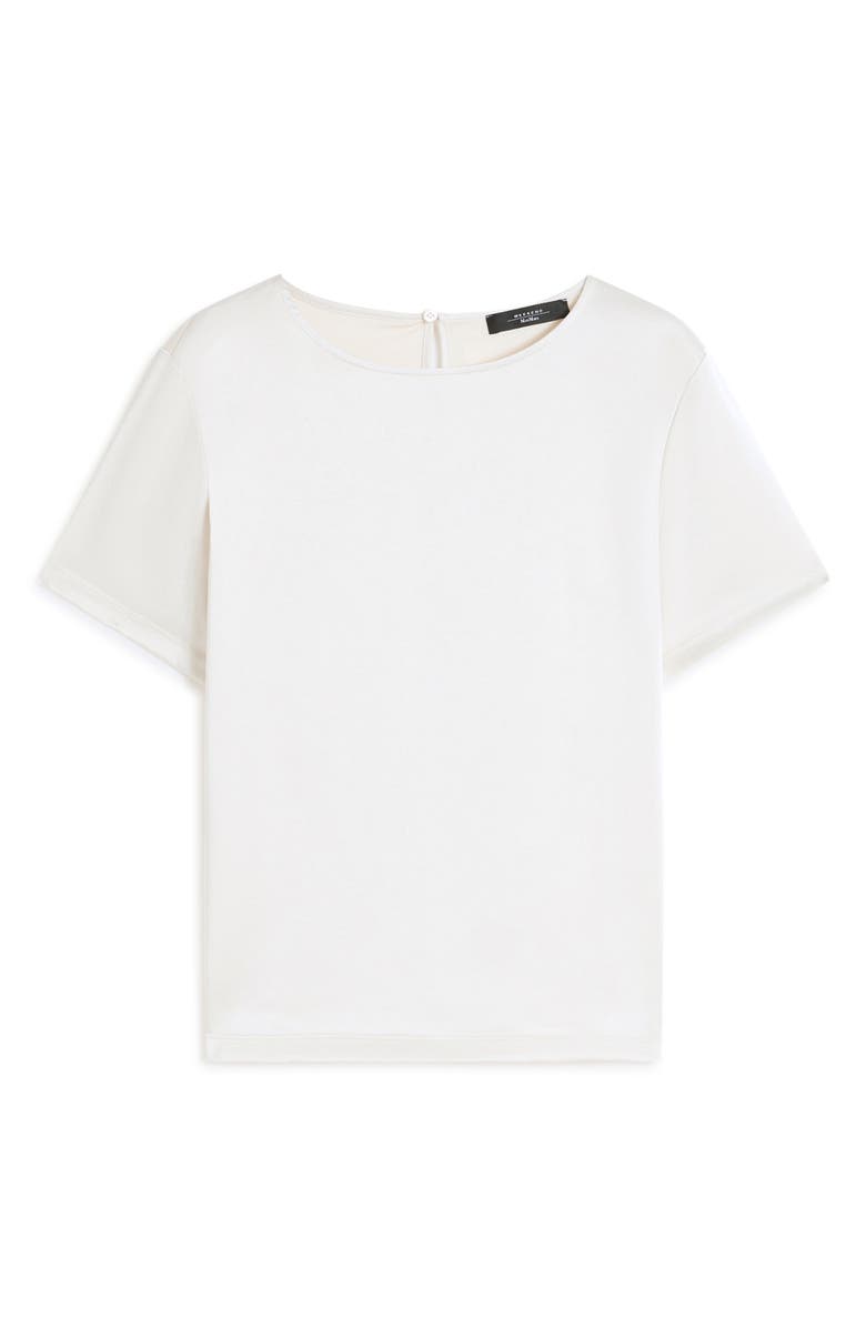 Weekend Max Mara Zona Mixed Media Cotton & Silk T-Shirt, Alternate, color, Ecru