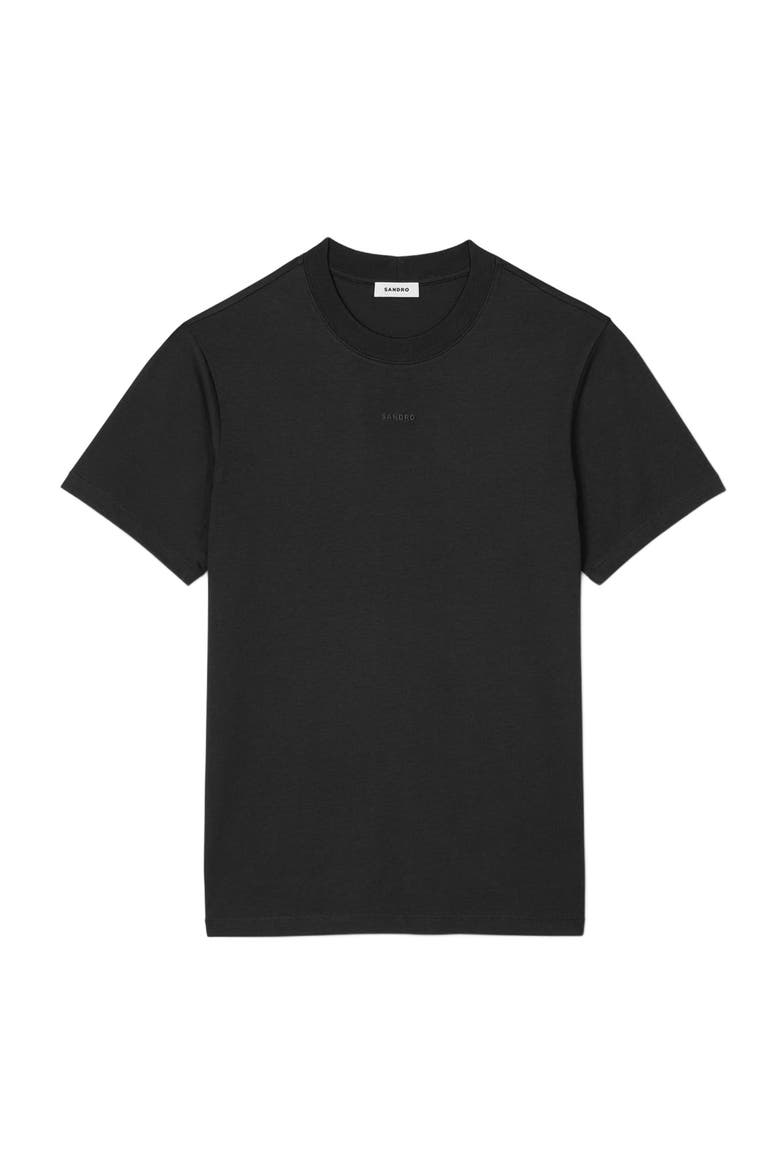 Cotton T-shirt with logo, Alternate, color, Black