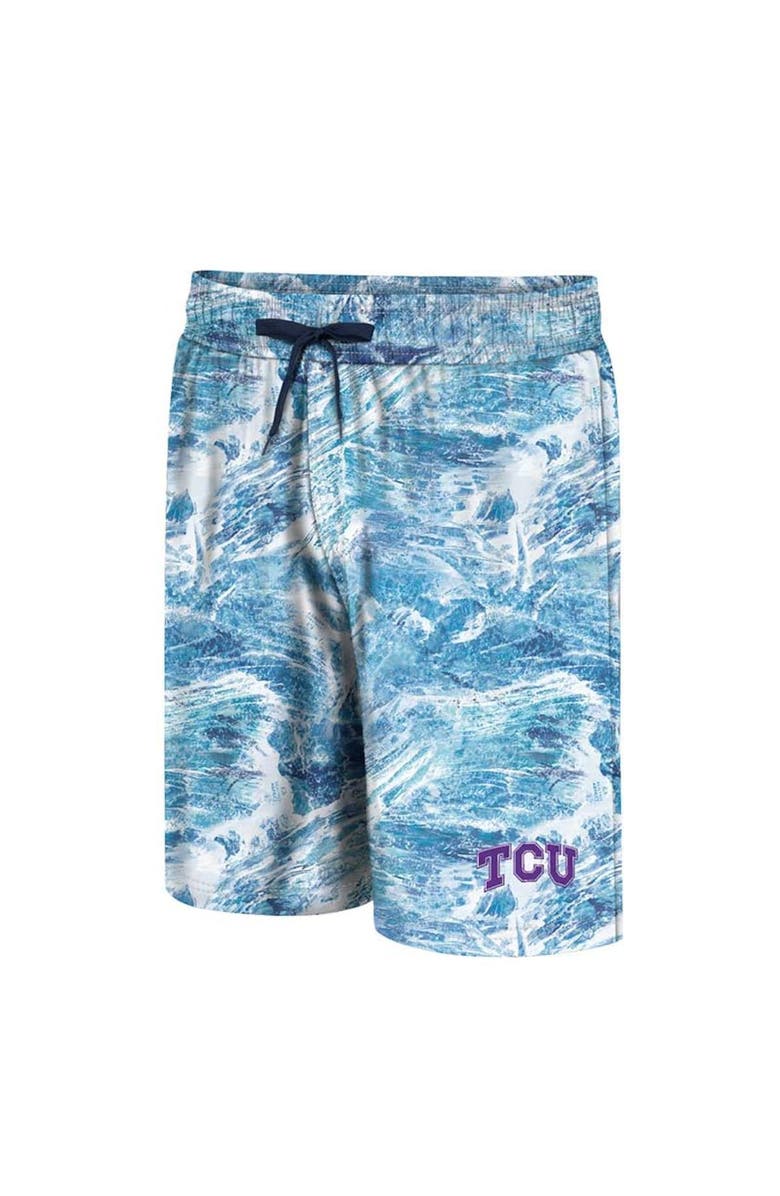COLOSSEUM Men's Colosseum Blue TCU Horned Frogs Realtree Aspect Ohana Swim Shorts, Alternate, color, Blue