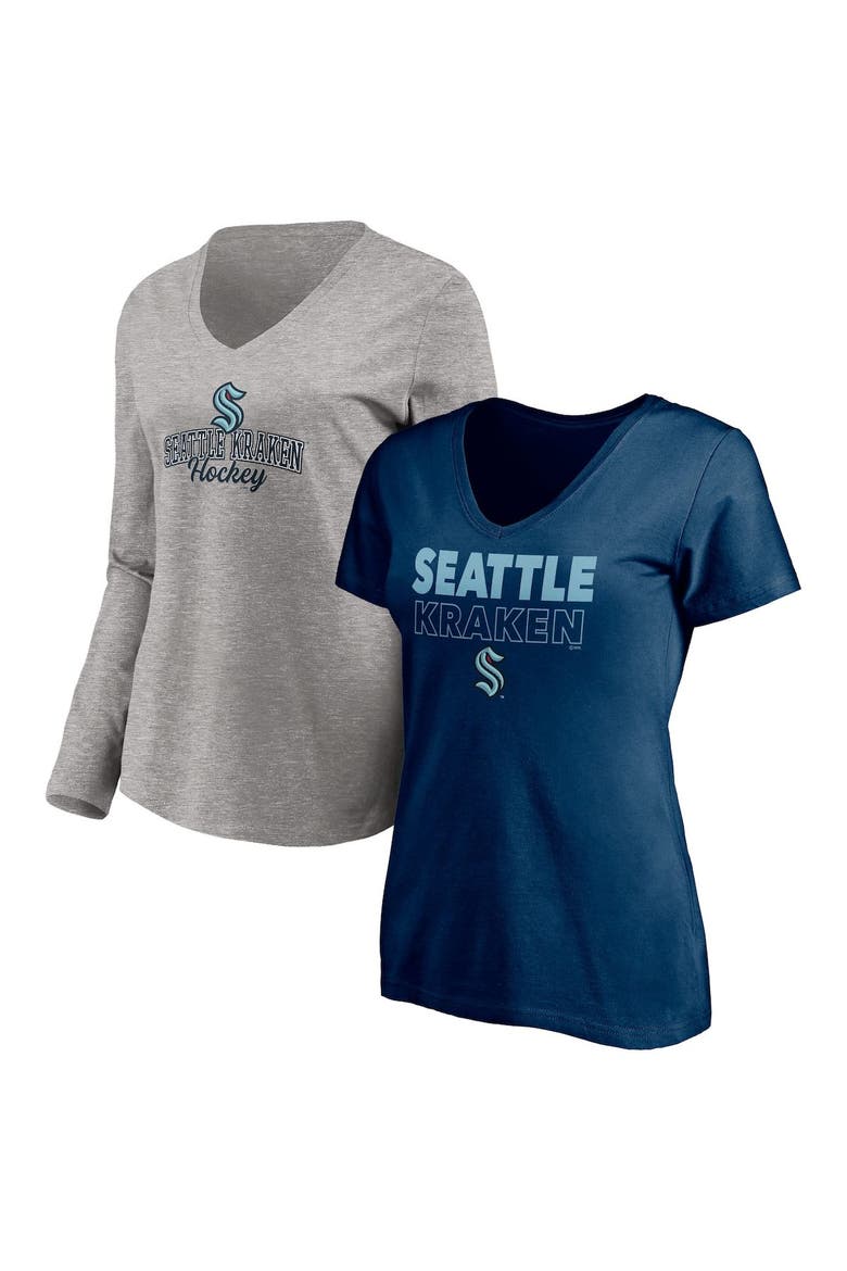 FANATICS Women's Fanatics Branded Deep Sea Blue/Heathered Gray Seattle ...