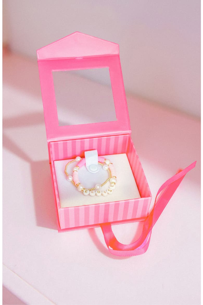 Eloise Beaded Bracelet Set, Alternate, color, Pink/Gold