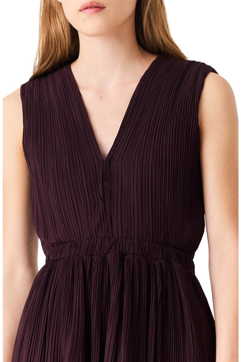 Short pleated skater dress, Alternate, color, Eggplant
