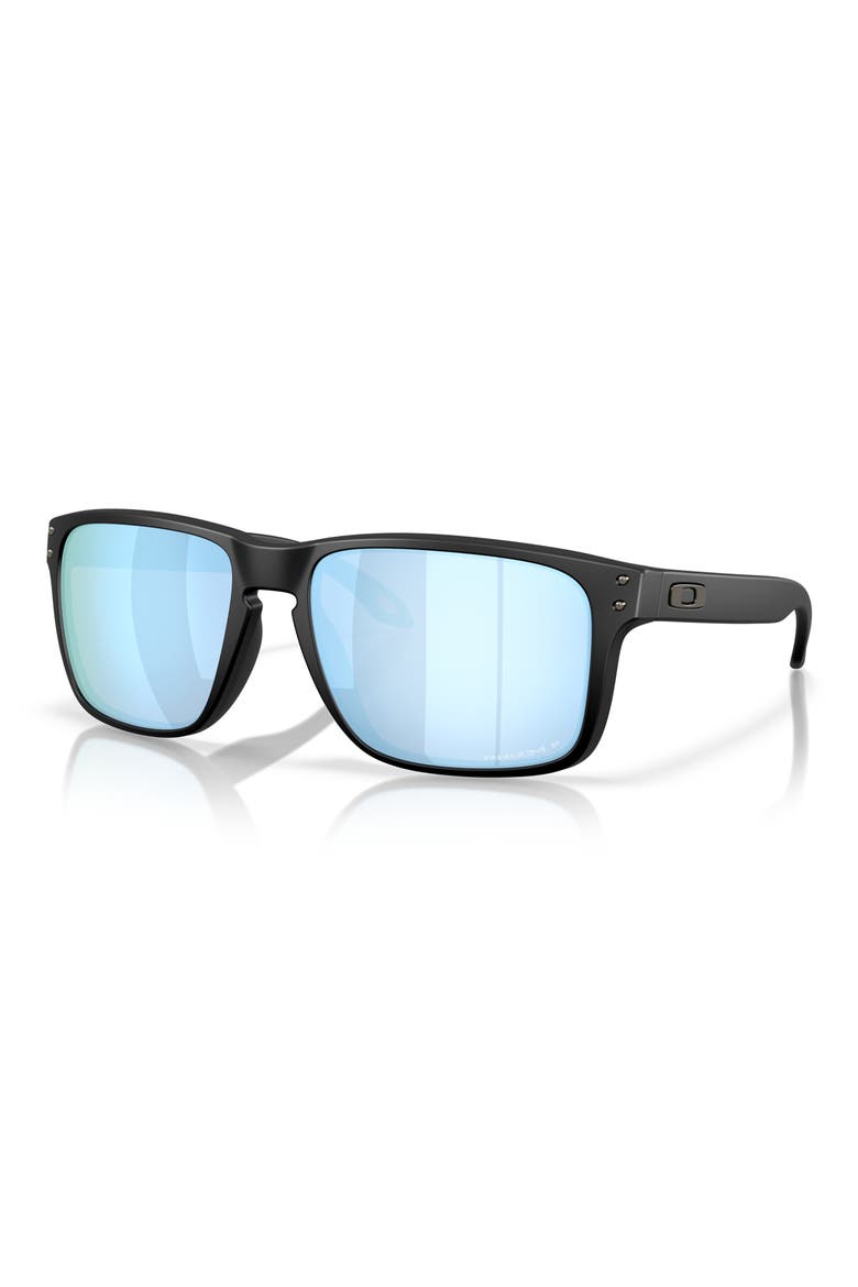 Holbrook XXL 61mm Polarized Rectangle Sunglasses, Alternate, color, MATTE BLACK / PRIZM DEEP WATER