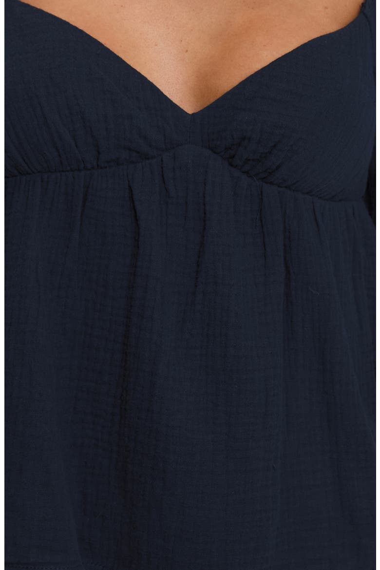 Khalea Long Sleeve Babydoll Top, Alternate, color, NAVY