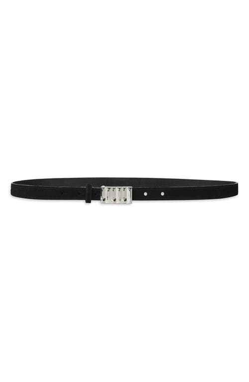 Frame Leather Petit Simple Art Deco Belt In Black