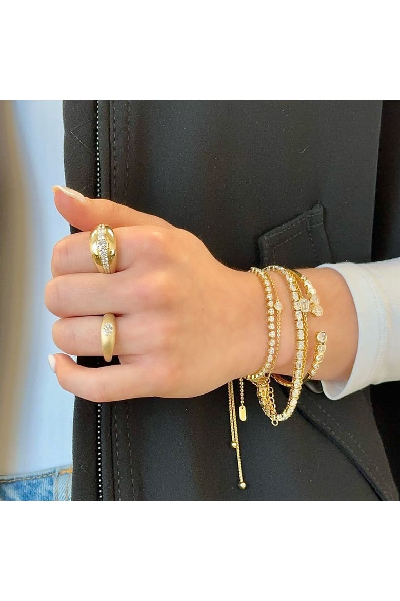 Domed Lab Diamond Cloud Ring in 14K, Alternate, color, Yellow Gold