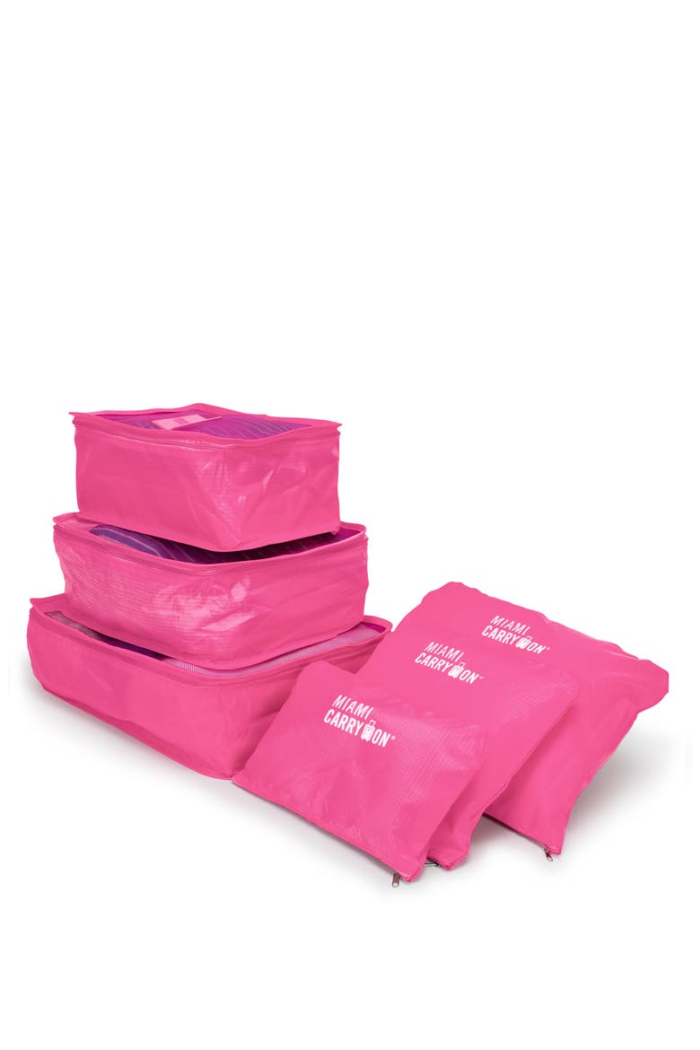 Travelers 6 Piece Organizational Packing Cubes, Alternate, color, Pink