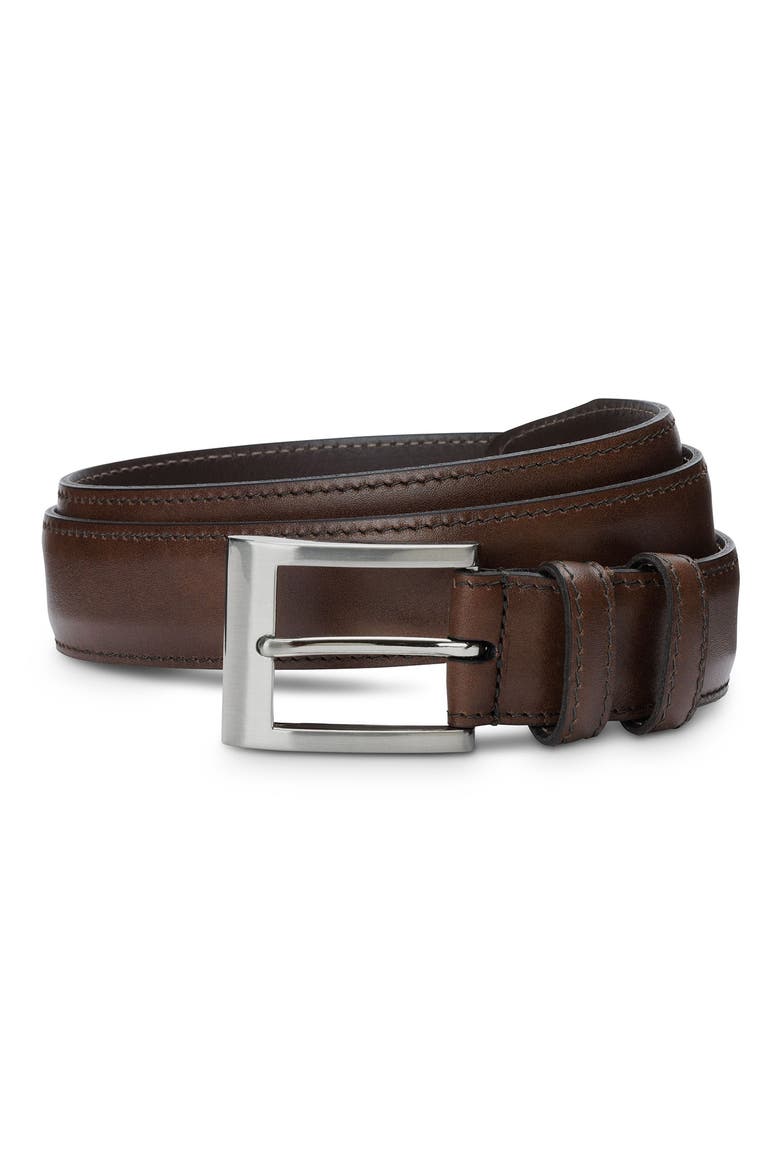 Wide Leather Belt, Main, color, ESPRESSO