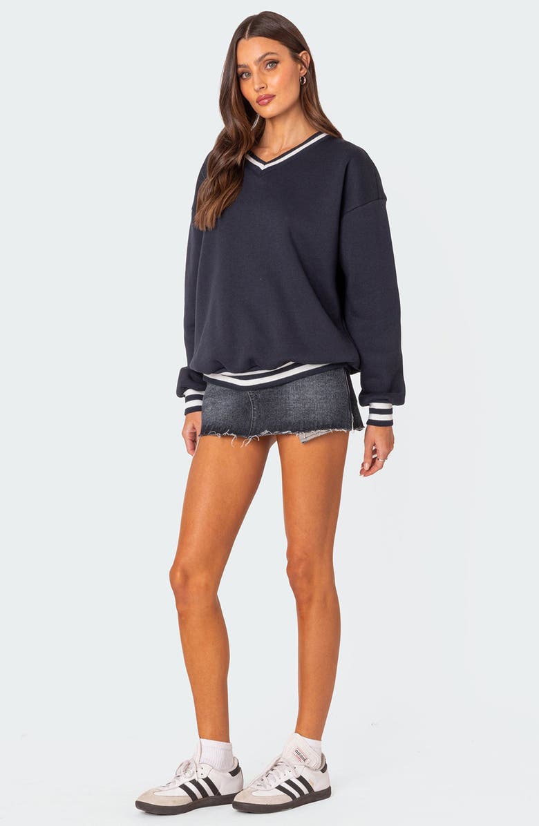 EDIKTED Caryn Oversize Sweatshirt, Alternate, color, Navy