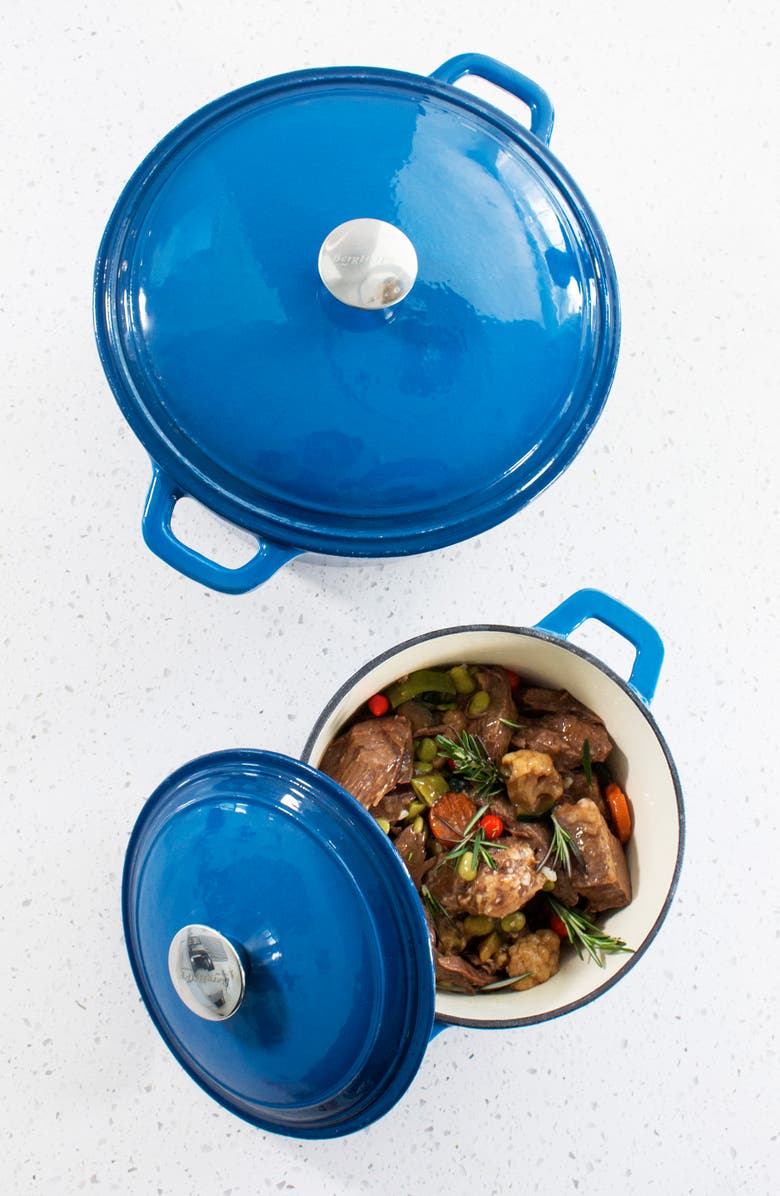 BergHOFF Neo Enamel Cast Iron Cookware 10-Piece Set - Blue, Alternate, color, Blue