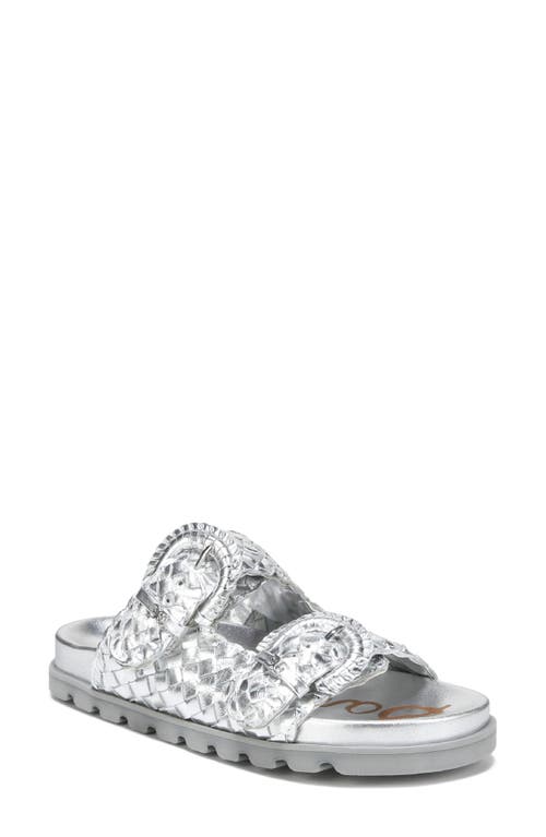 Sam Edelman Tiffanie Woven Two-strap Sandal In Silver