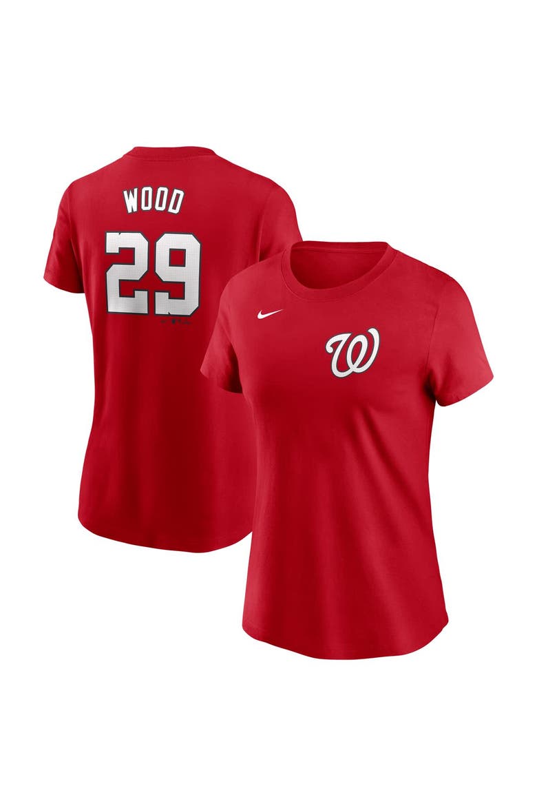 Women's Nike James Wood Red Washington Nationals Fuse Name & Number T-Shirt, Alternate, color, Red