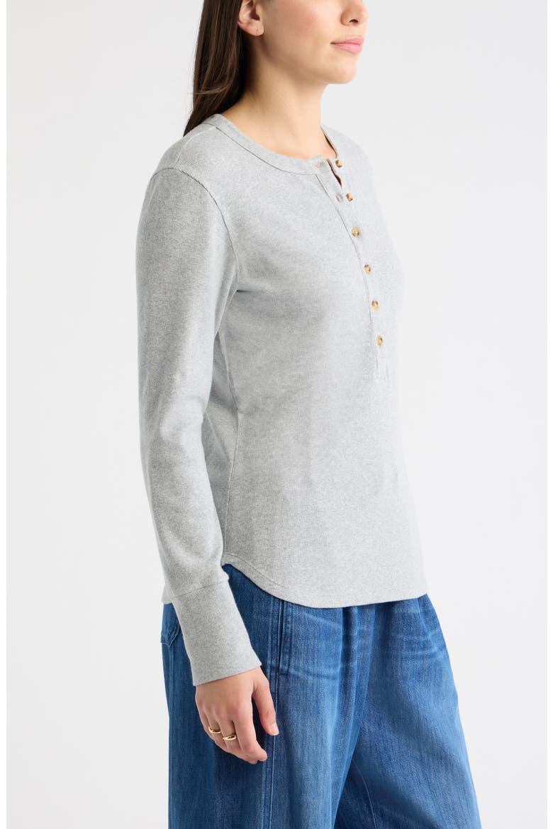 Rib Henley, Alternate, color, GREY HEATHER