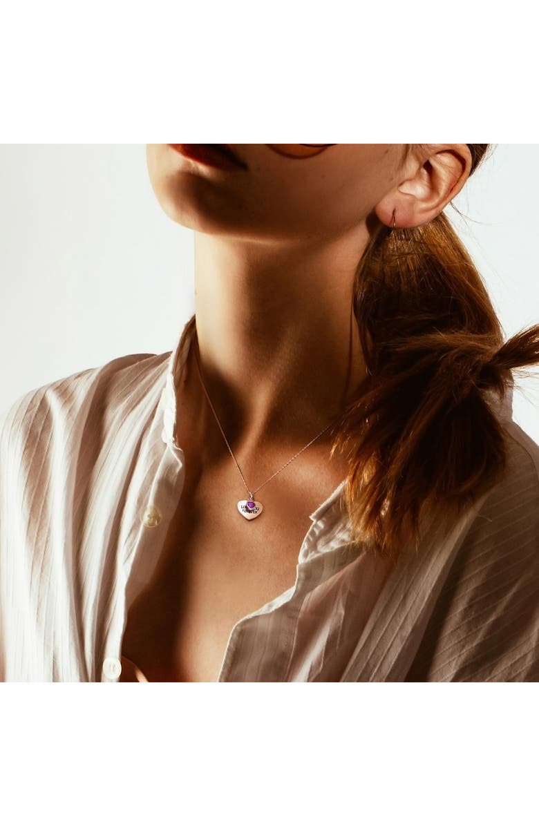 DELMAR Love You Forever Pendant Necklace, Alternate, color, Purple