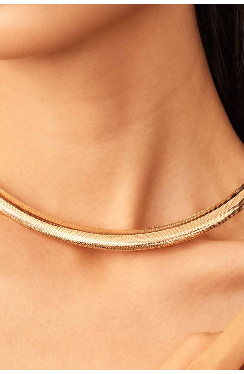 Oradina 14K Yellow Gold Mesh Glamour Graduated Necklace, Alternate, color, Yellow Gold