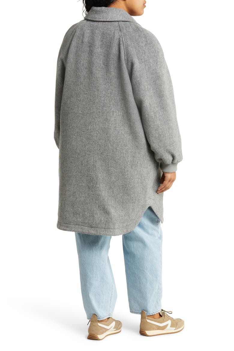 Raglan Longline Coat, Alternate, color, GREY MEDIUM CHARCOAL HEATHER