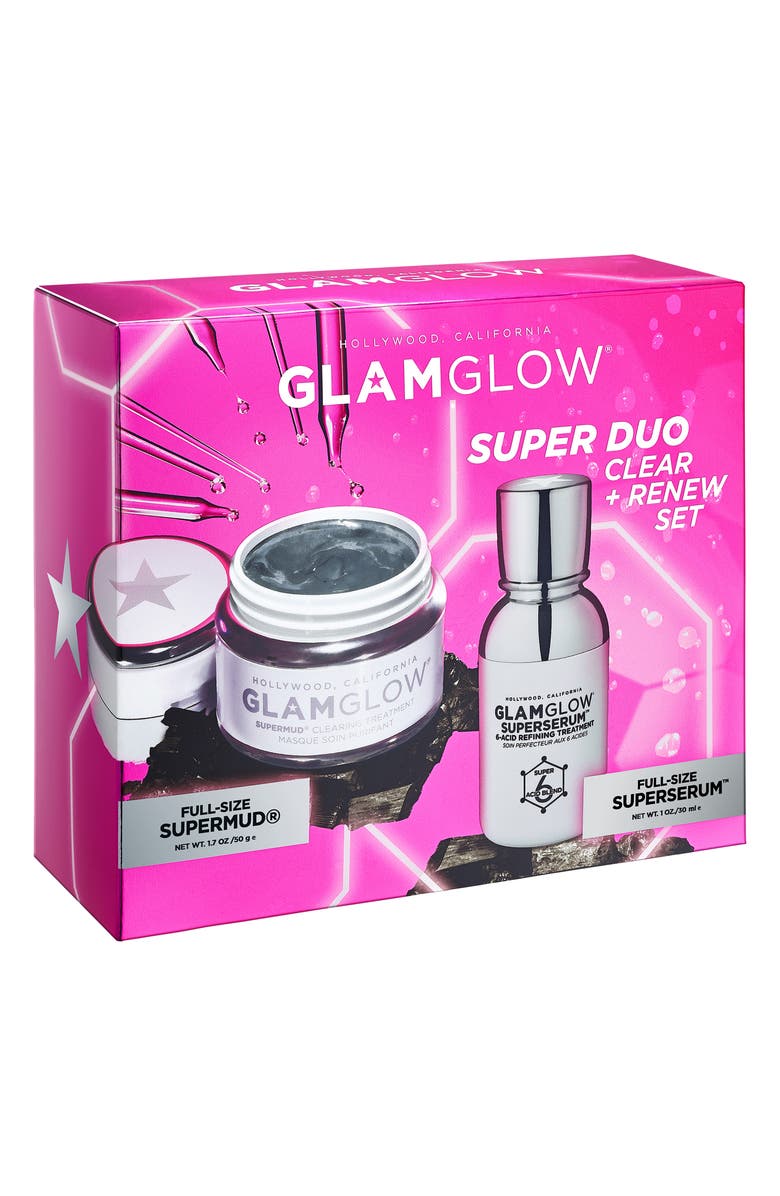 GLAMGLOW<sup>®</sup> Super Duo Full Size Clear + Renew Set, Alternate, color, 