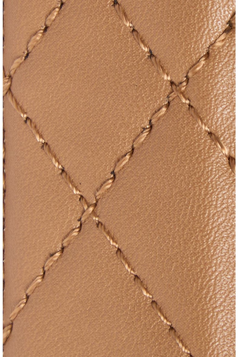 30mm Quilted Leather Belt, Alternate, color, DARK CAMEL