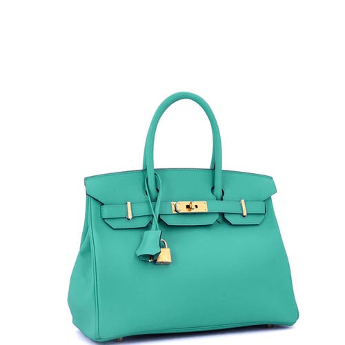 Pre-owned Hermes Hermes Birkin Handbag Green Epsom With Gold Hardware 30 In Green