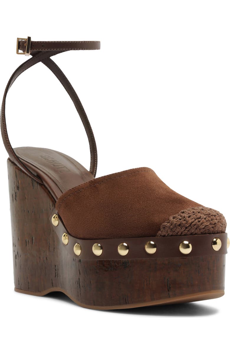 Schutz Kayana Platform Wedge Clog, Main, color, Root Brown