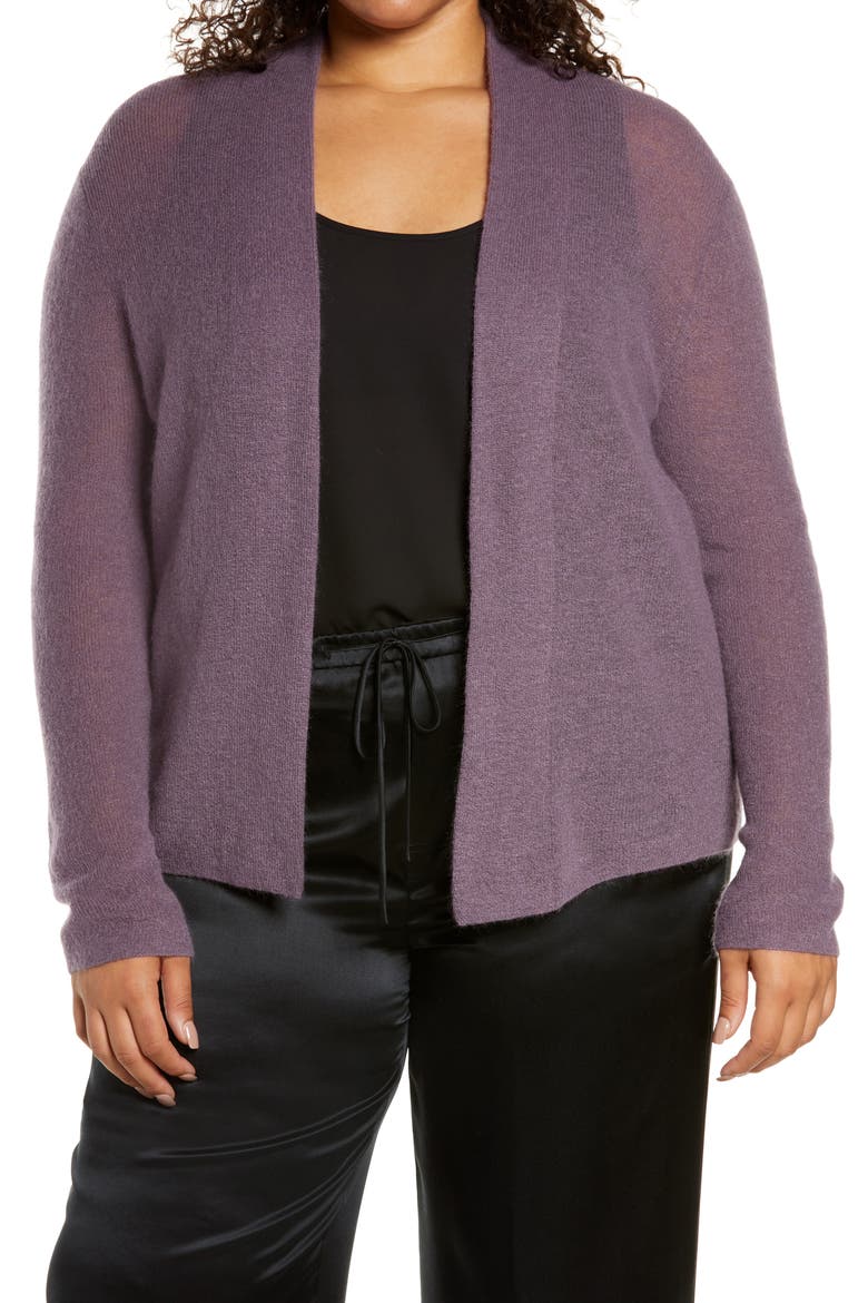 Wool & Mohair Blend Open Cardigan, Main, color, FIG