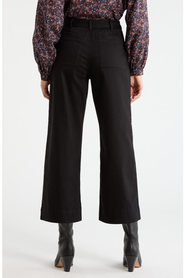 Patch Pocket Crop Wide Leg Pants, Alternate, color, BLACK