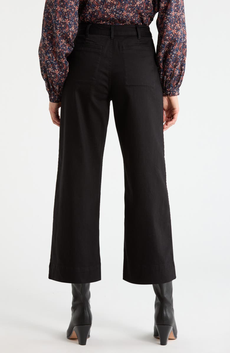Treasure & Bond Patch Pocket Crop Wide Leg Pants, Alternate, color, Black
