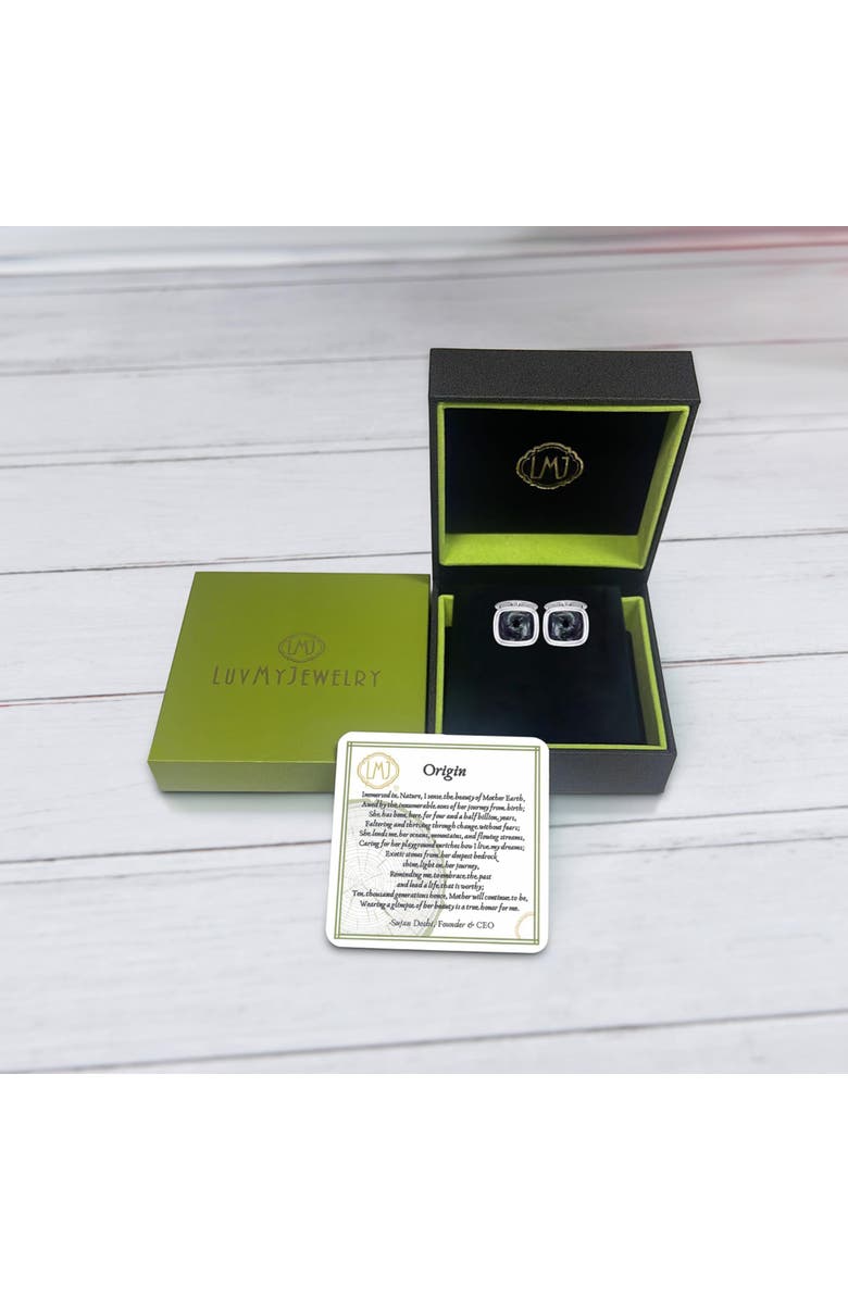 LuvMyJewelry Seraphinite Sterling Silver Men Cufflinks, Alternate, color, Silver