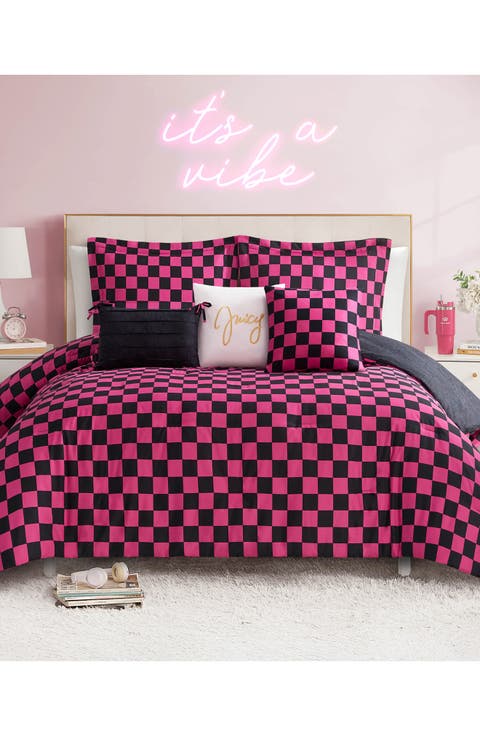 Checkerboard Reversible Comforter & Sham Set